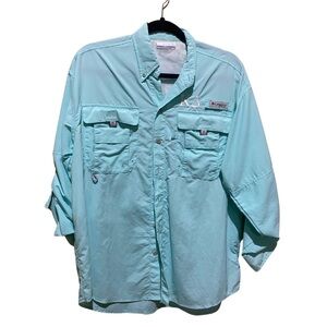 Columbia PFG Patagonia Outdoor Shirt, Teal/ Light Blue, Size S | Kappa Delta